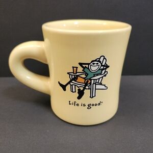 Life is Good Yellow Chunky Mug Adirondack Chair Jake Do what you like. 12 oz EUC